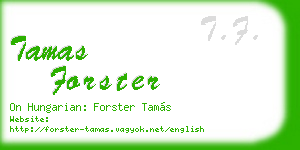 tamas forster business card